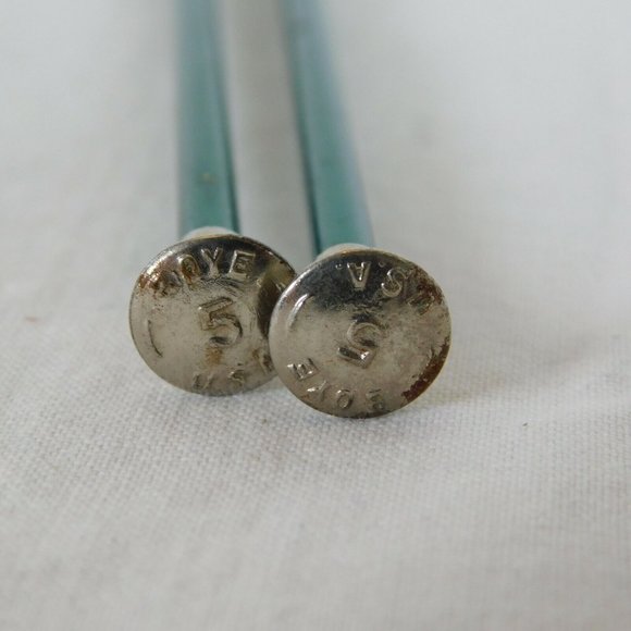 Knitting Needles Lot 5 Pairs Metal Plastic Boye 5 & 3 Hero 10 Inex 4 Green Gray - Picture 6 of 11